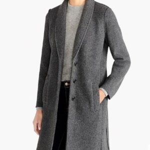 J. Crew Polyester Wool Blend Gray Top Coat